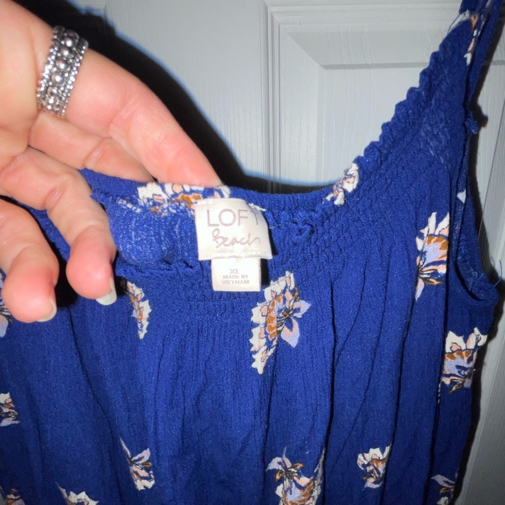 LOFT Azure Floral Jumpsuit XL - Picture 4 of 5